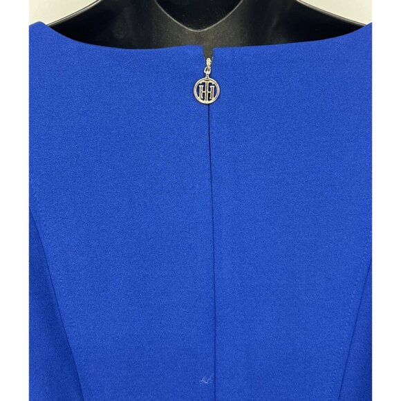 Tommy Hilfiger Women Dress Size 14 Blue Sheath Sleeveless Work Scoop  Women New - Picture 5 of 8